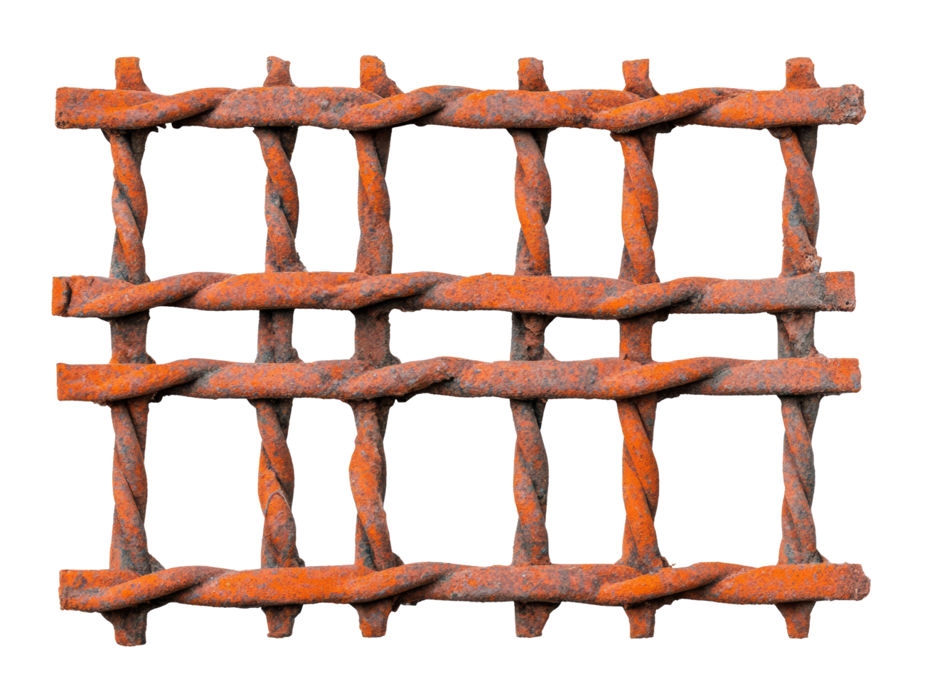 Metal lattice design with twisted bars for creative projects png