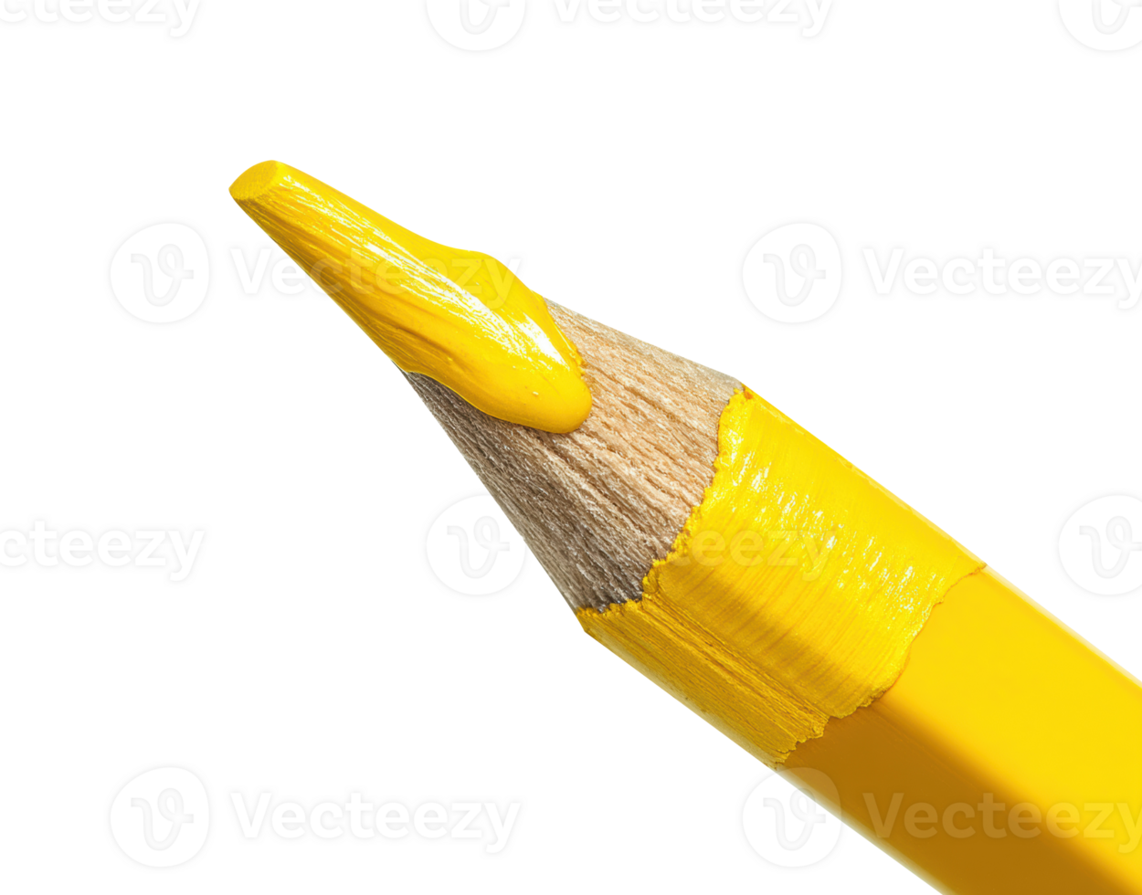 Creative yellow pencil with vibrant paint for artistic projects png