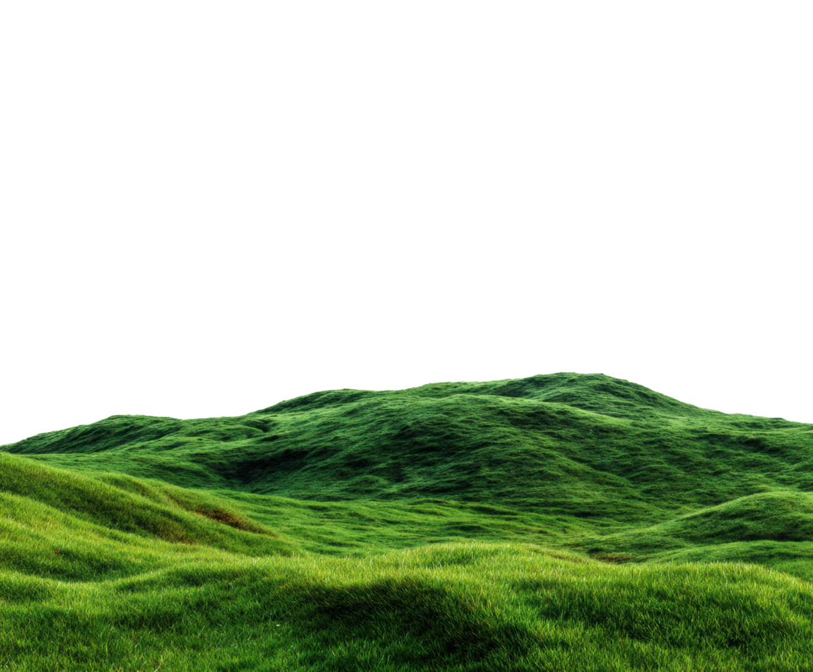 Lush green hills in a serene natural landscape for relaxation png