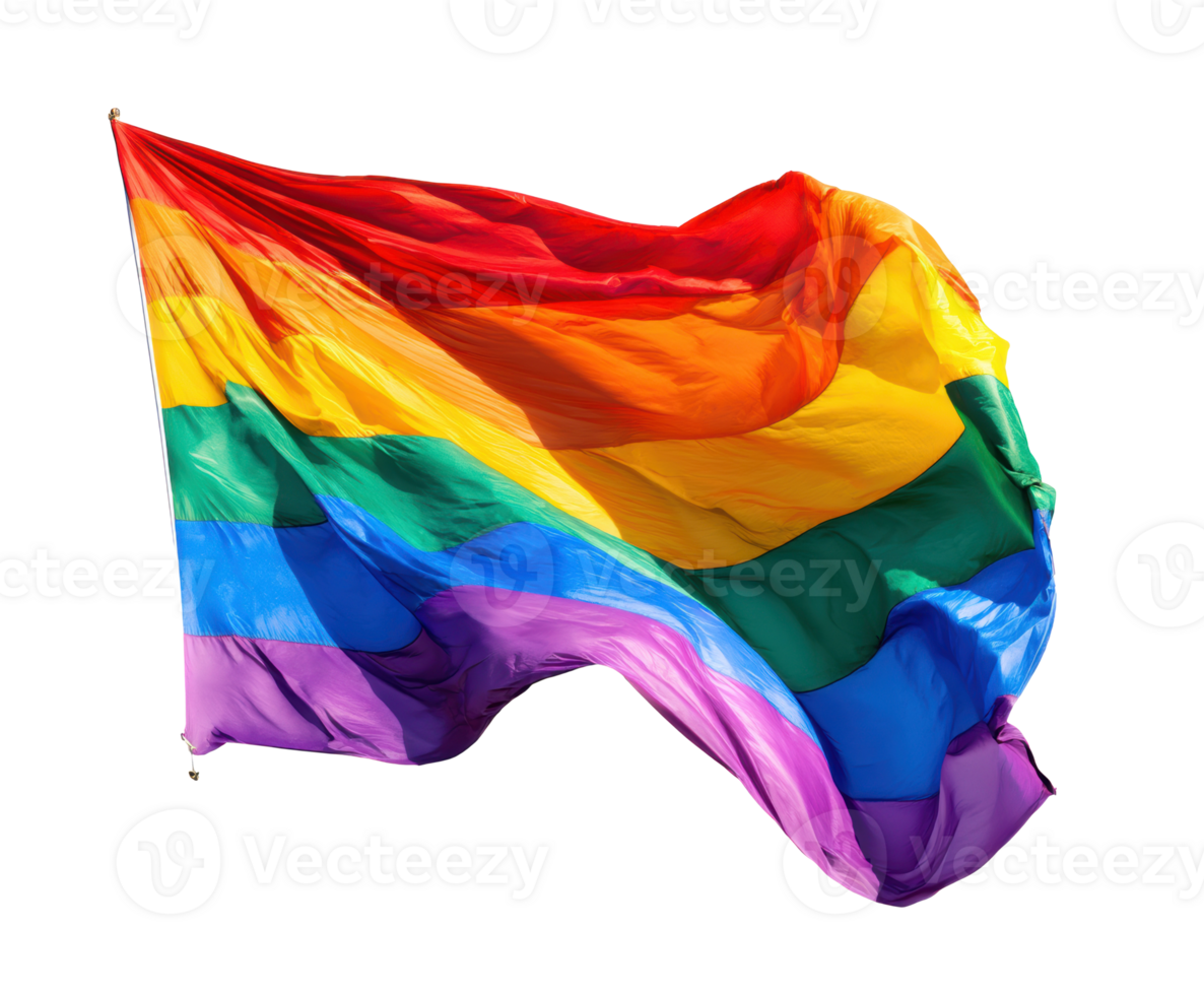 Pride flag waving for LGBTQ celebration and advocacy png
