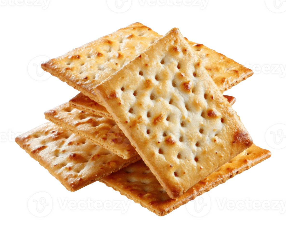 Crunchy crackers stack for snacks and appetizers png