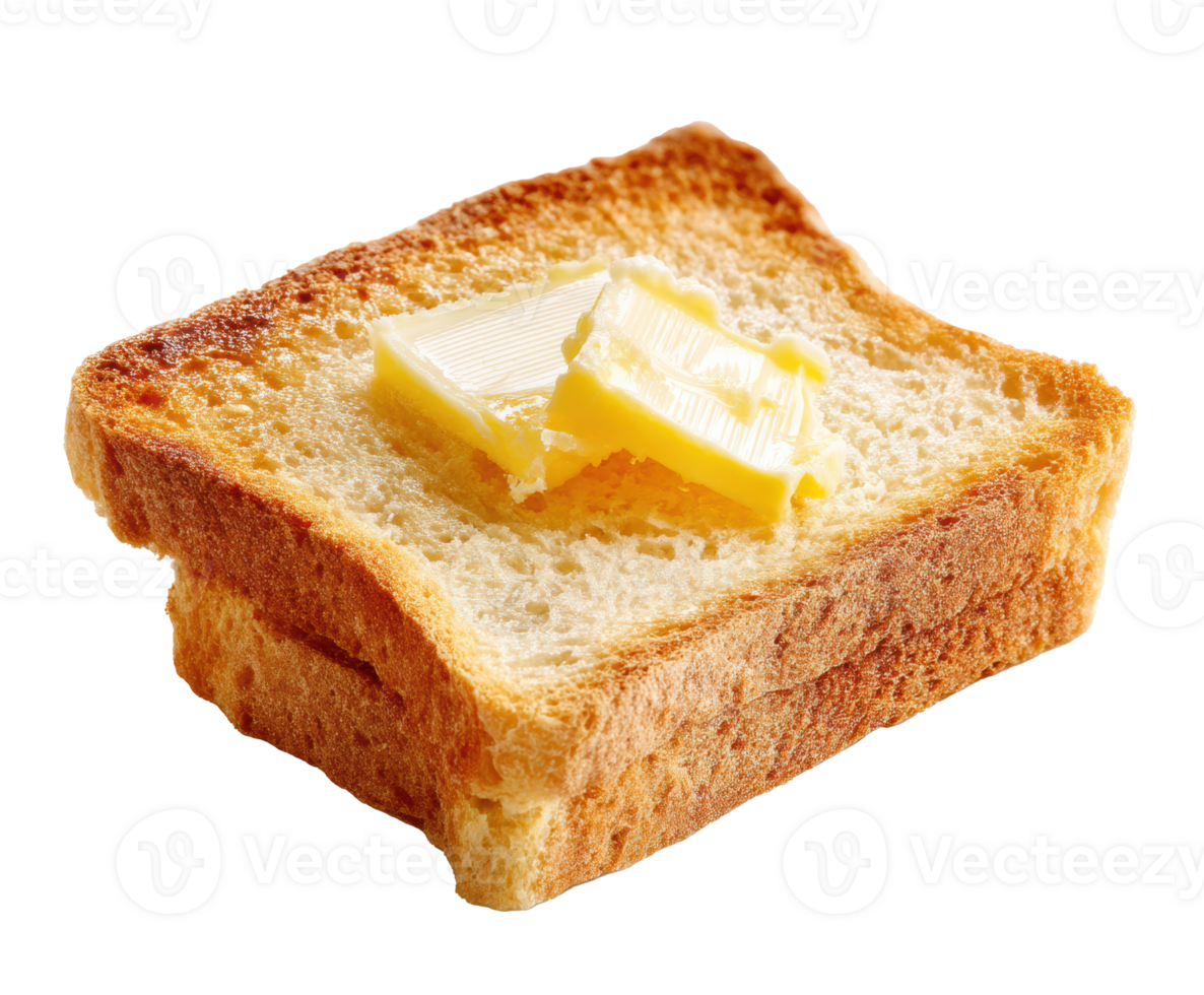 Delicious toast with butter, perfect for breakfast or snacks png