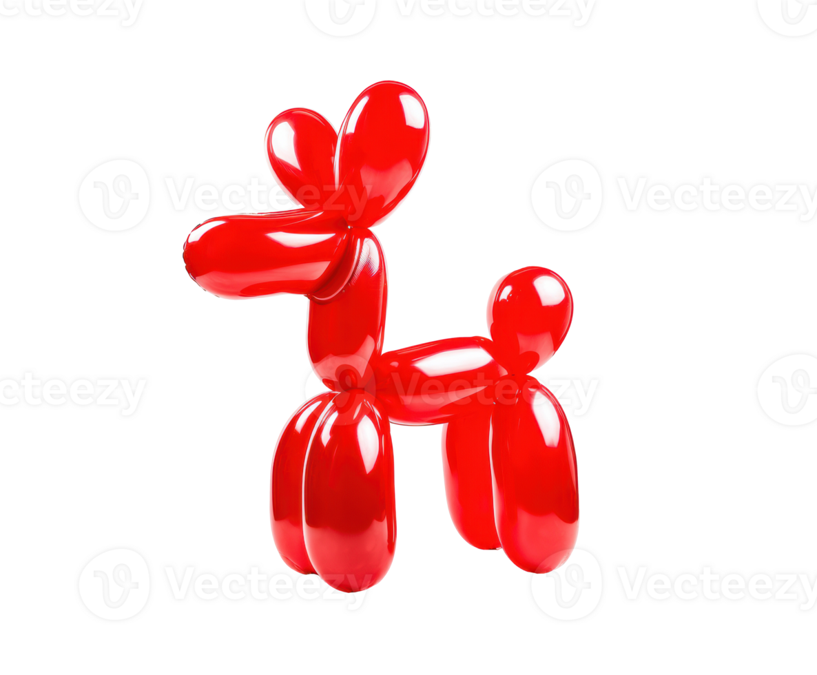Red balloon dog sculpture for party decoration and events png