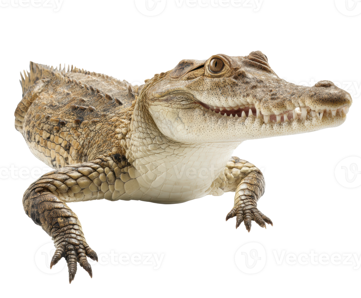Unique freshwater crocodile resting peacefully on a surface png