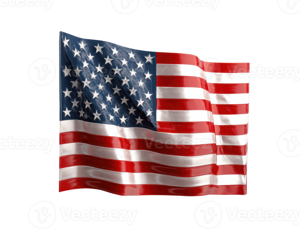 American flag waving in the wind for celebration and patriotism png