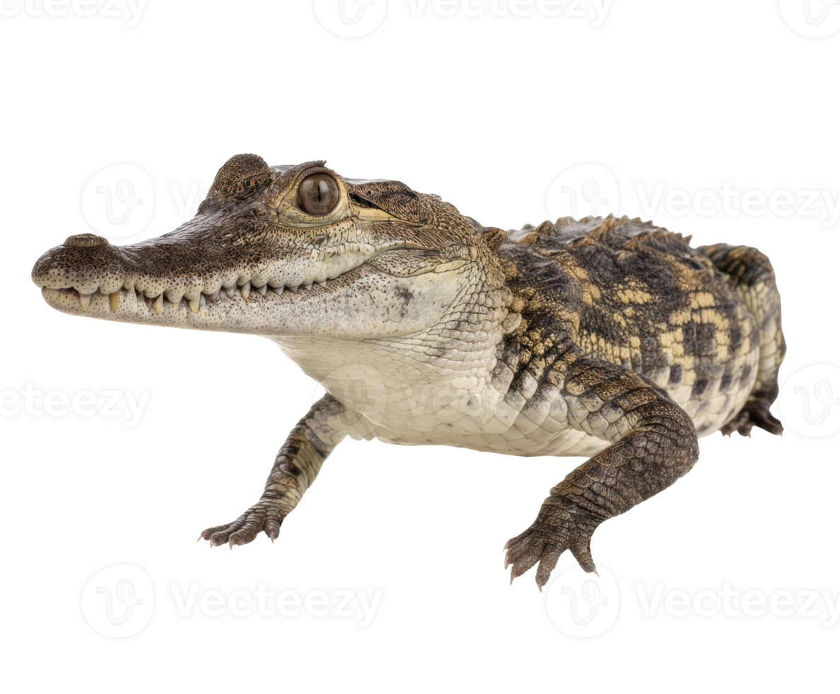 Young crocodile in a natural pose on a neutral surface png