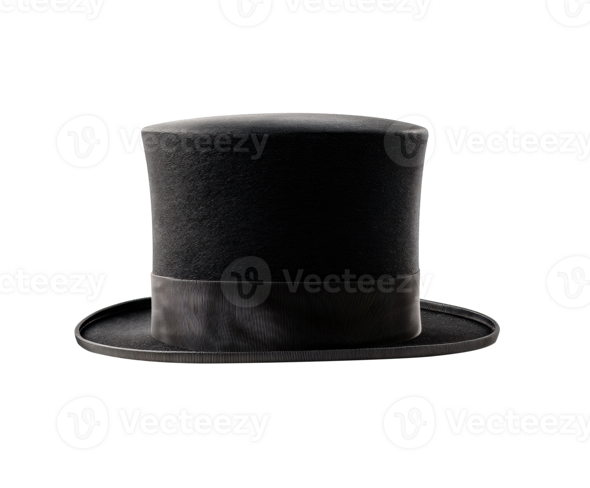 Classic black top hat for formal events and performances png