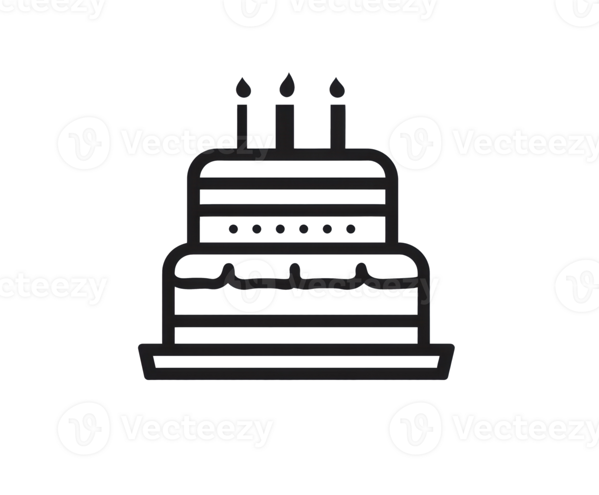 Celebrate birthday with a three-tier cake design for events png