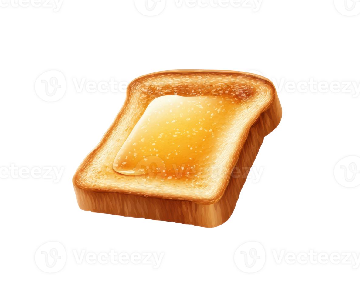 Toast with butter ready for breakfast enjoyment and satisfaction png