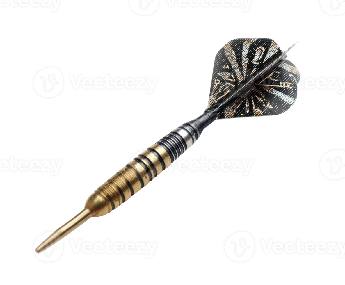 Dart with gold and black design for game night fun png