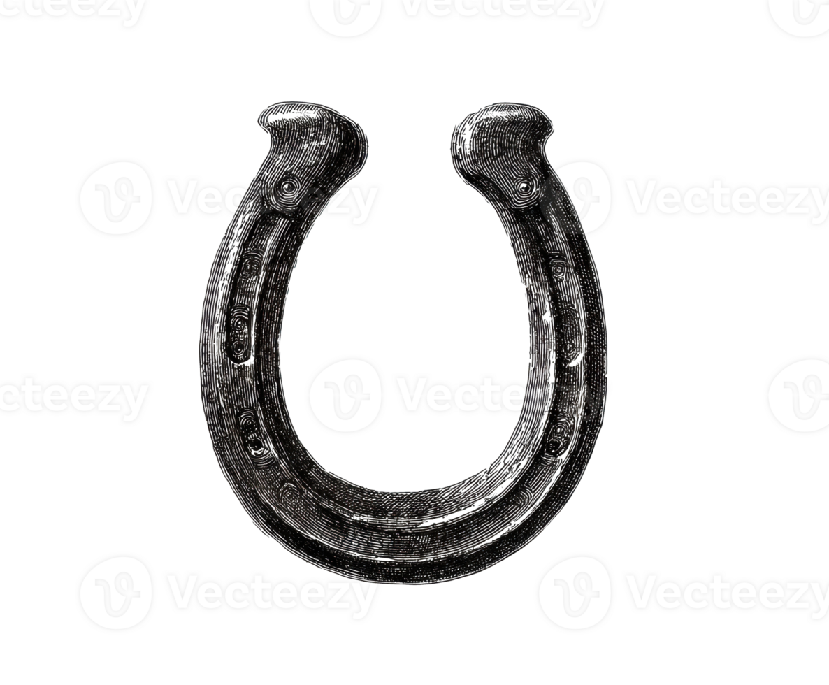 Unique vintage horseshoe symbolizing good luck and protection png
