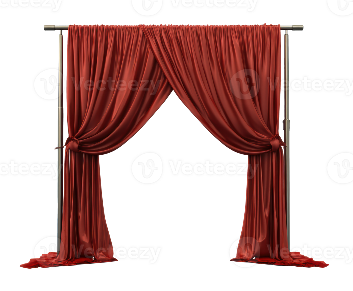 Elegant red drapery for event decoration and stage design png