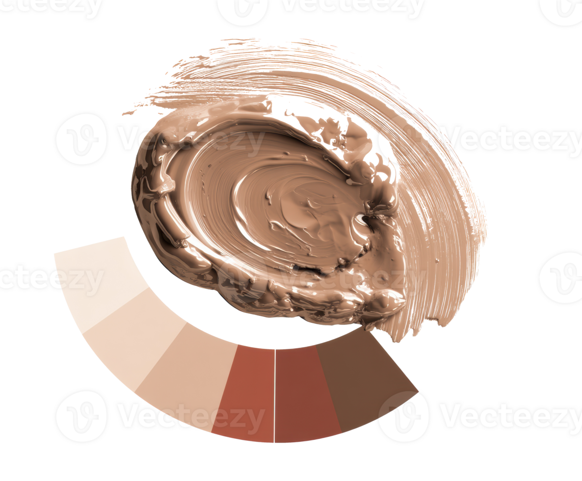 Natural beige makeup swatch with color palette for beauty png