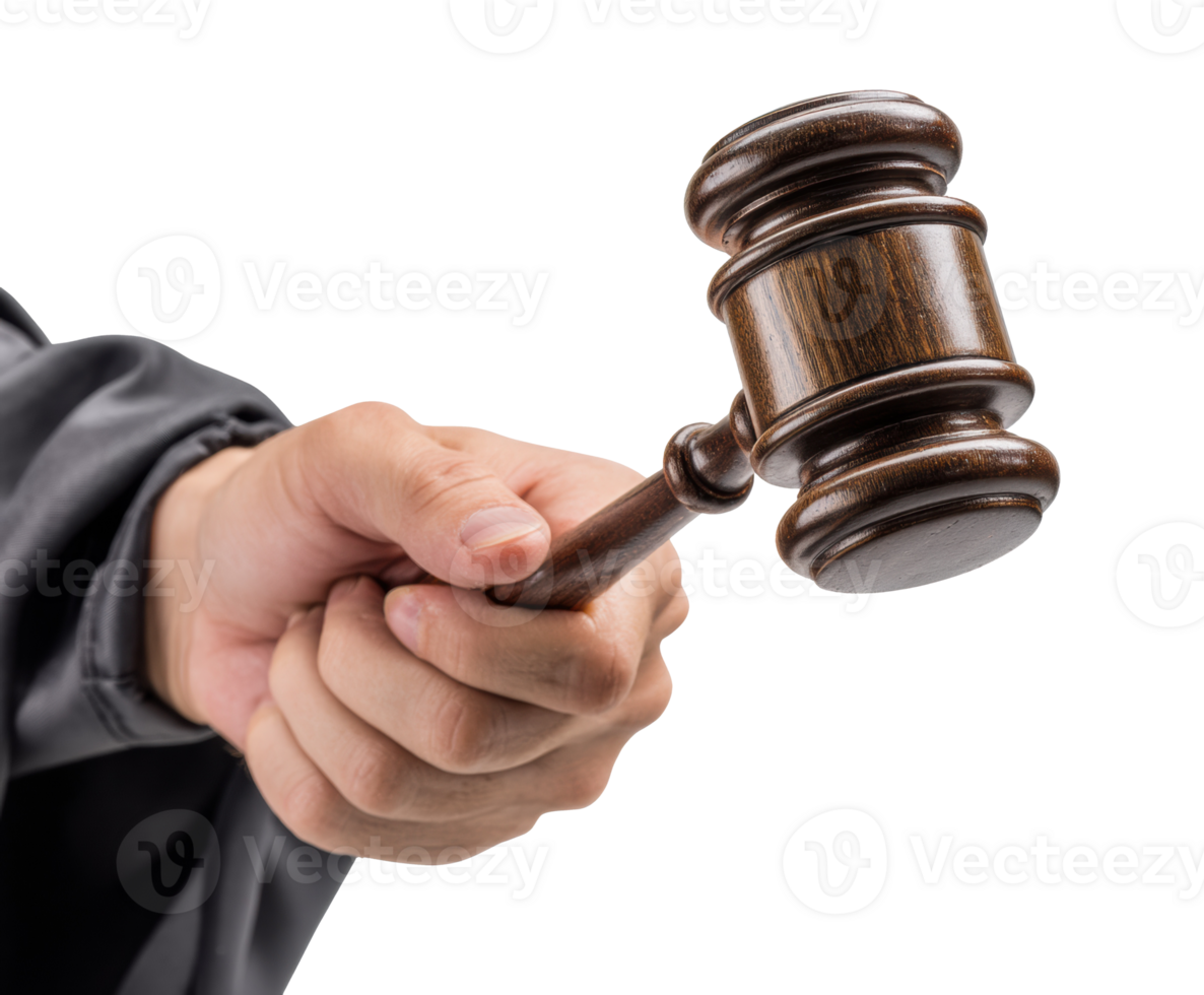 Judge with gavel in court session png