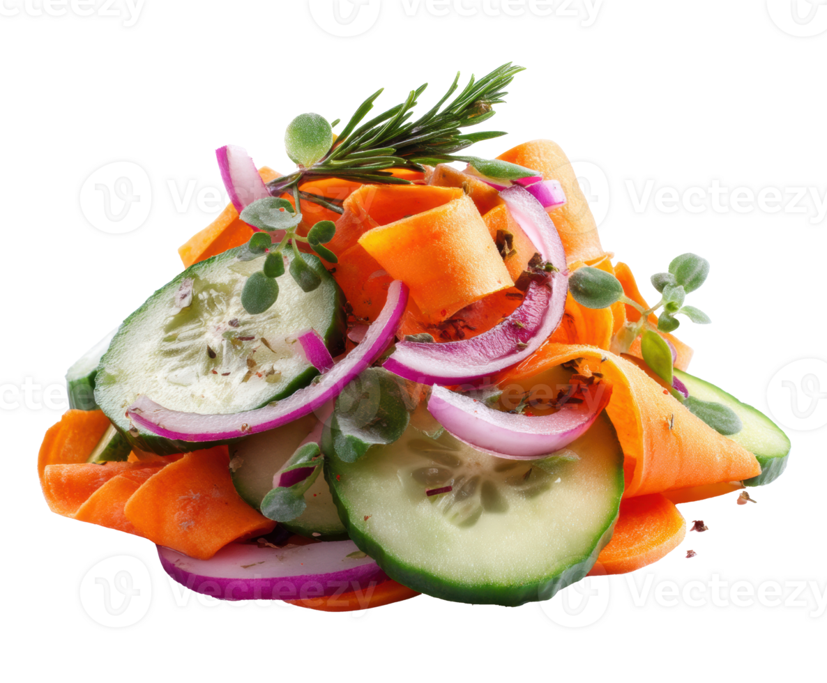 Colorful vegetable salad with fresh herbs for healthy eating png