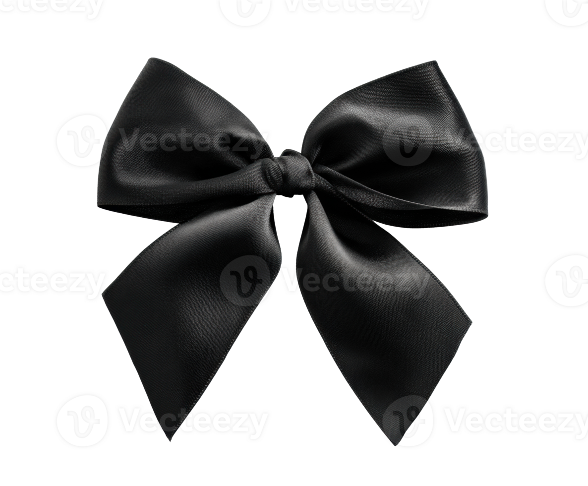 Elegant black satin bow for gift wrapping and decorations png
