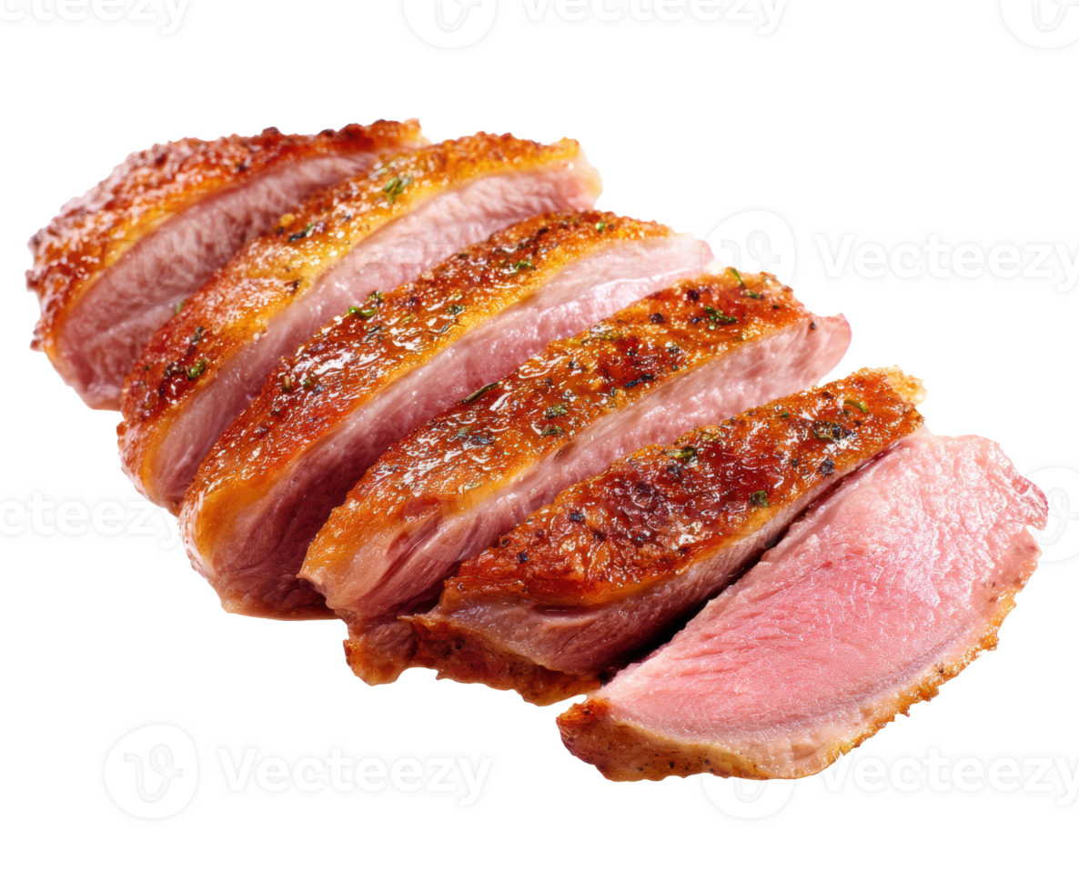 Deliciously cooked duck breast slices for gourmet meals png