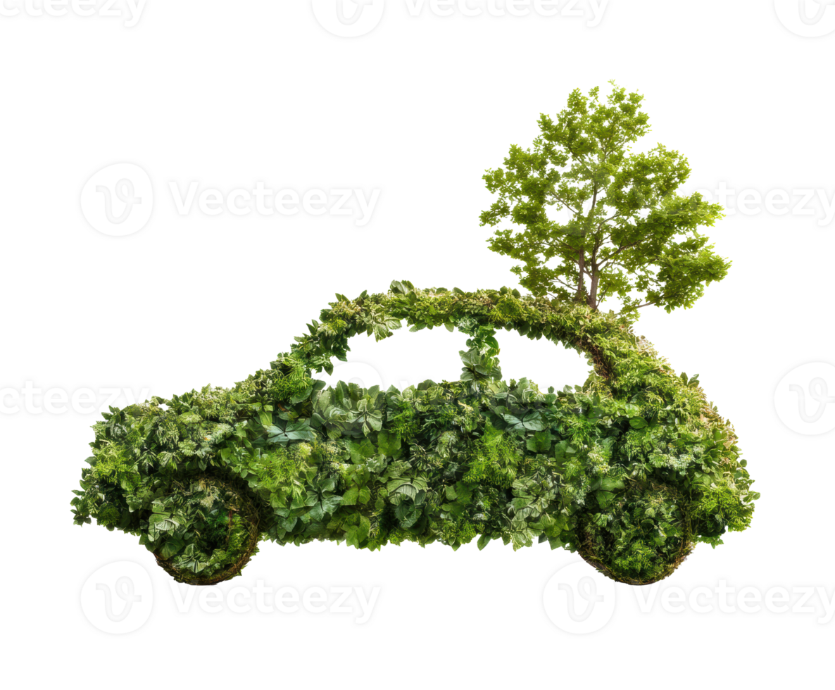 Eco-friendly car concept representing sustainability and nature png