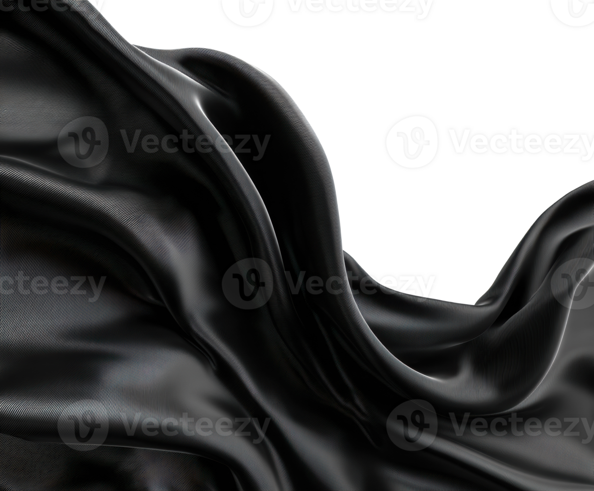 Soft and shiny black fabric texture for elegant design projects png