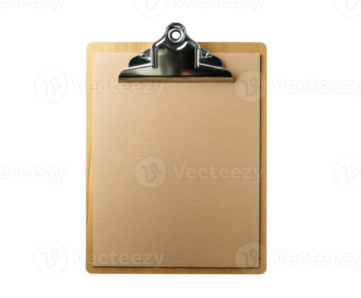Clipboard with blank paper for notes and organization tasks png