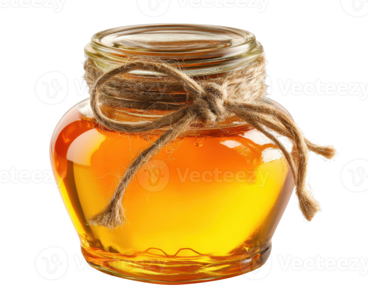Natural honey jar with twine rustic decoration for gifts png
