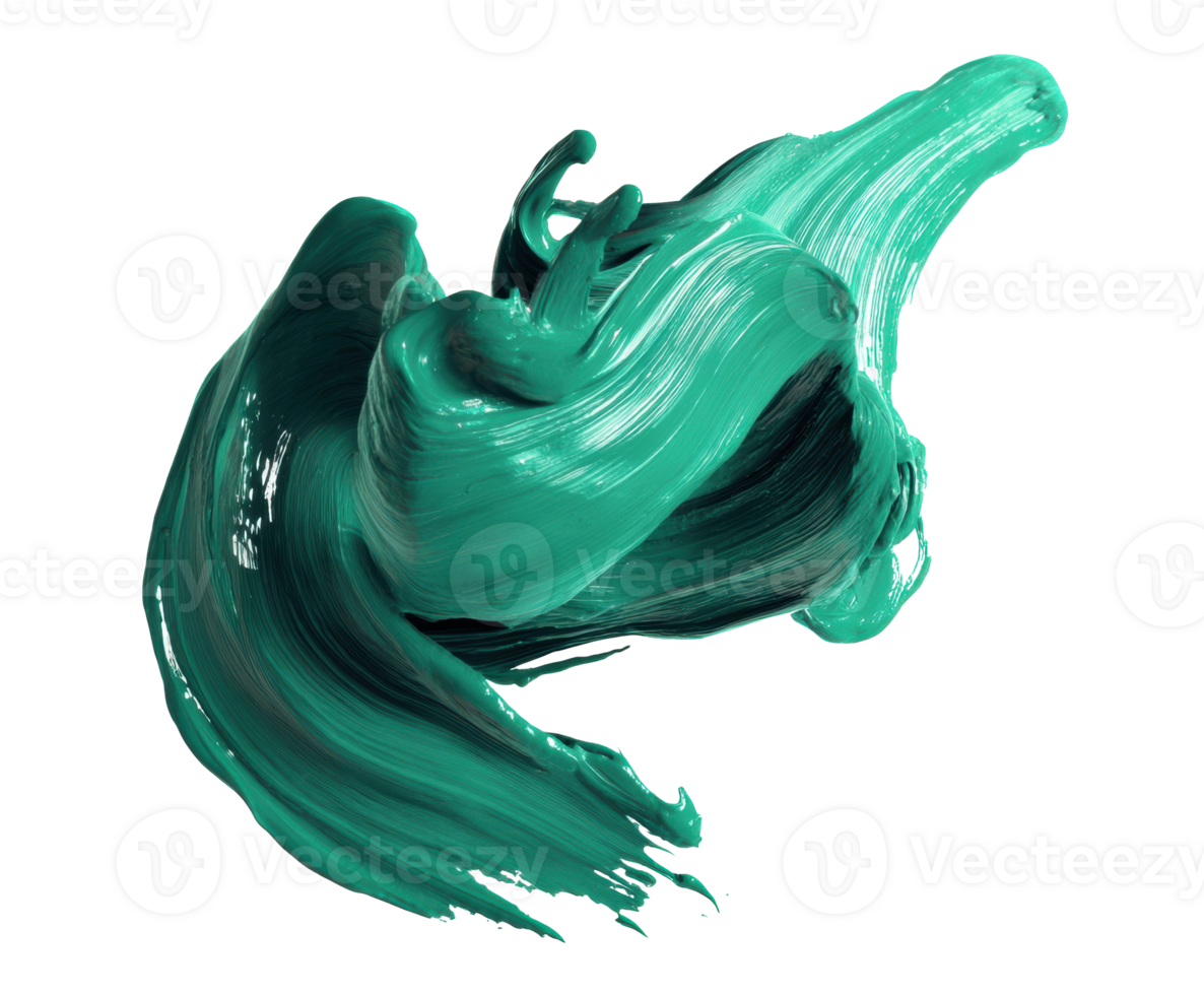 Abstract turquoise paint swirl for creative projects png