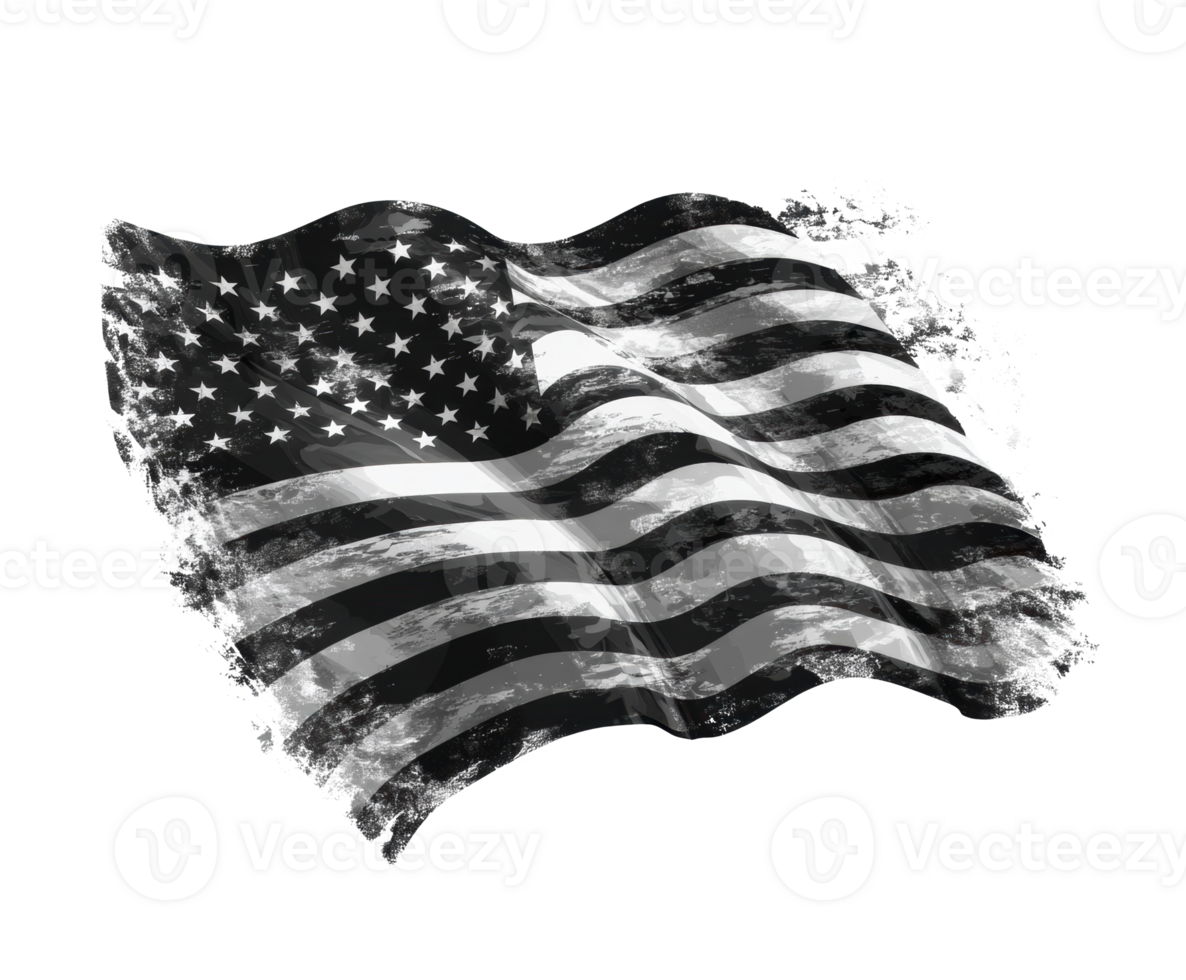 Waving American flag design for patriotic celebrations and events png