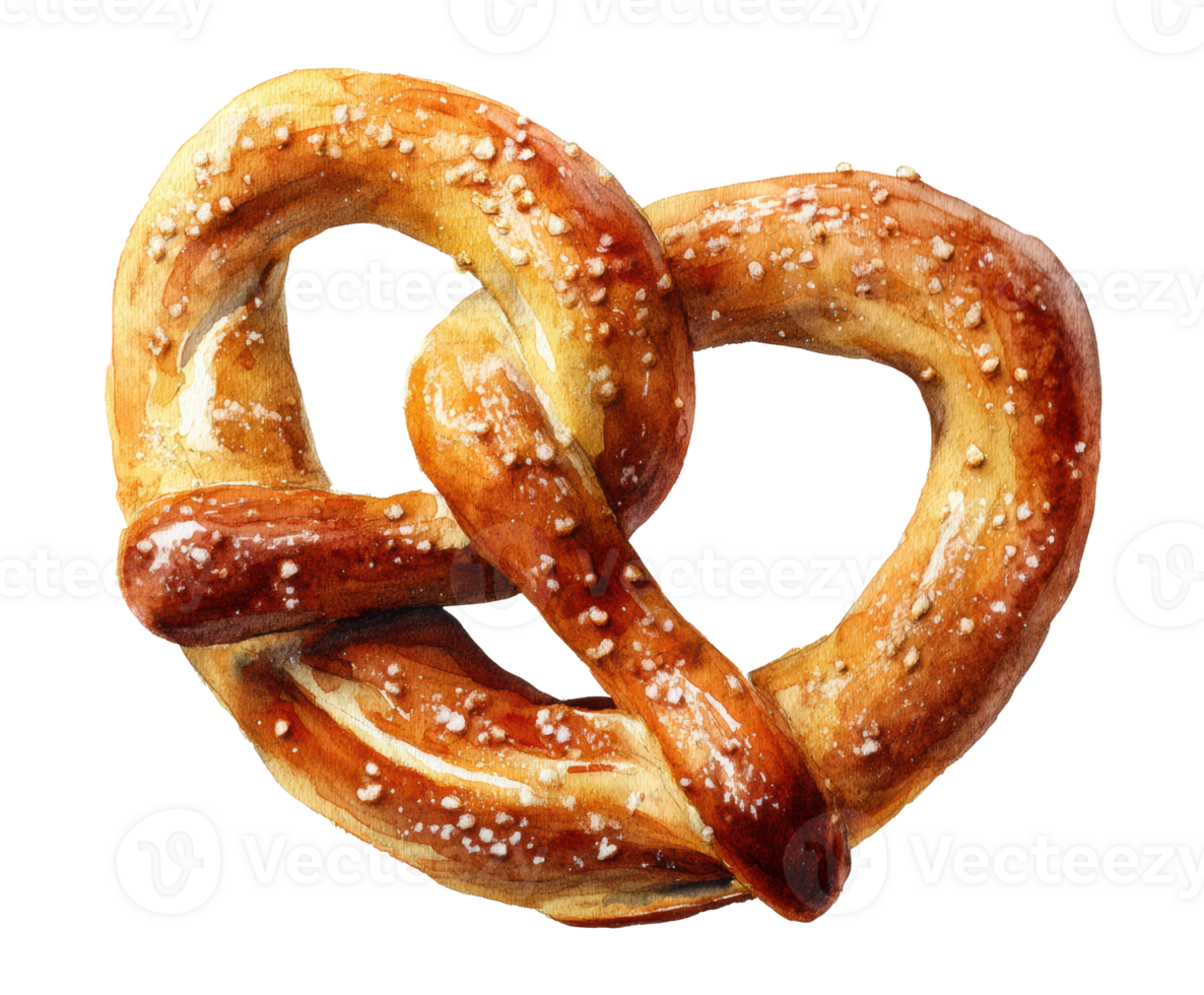 Delicious pretzel twisted into a heart shape for snack lovers png