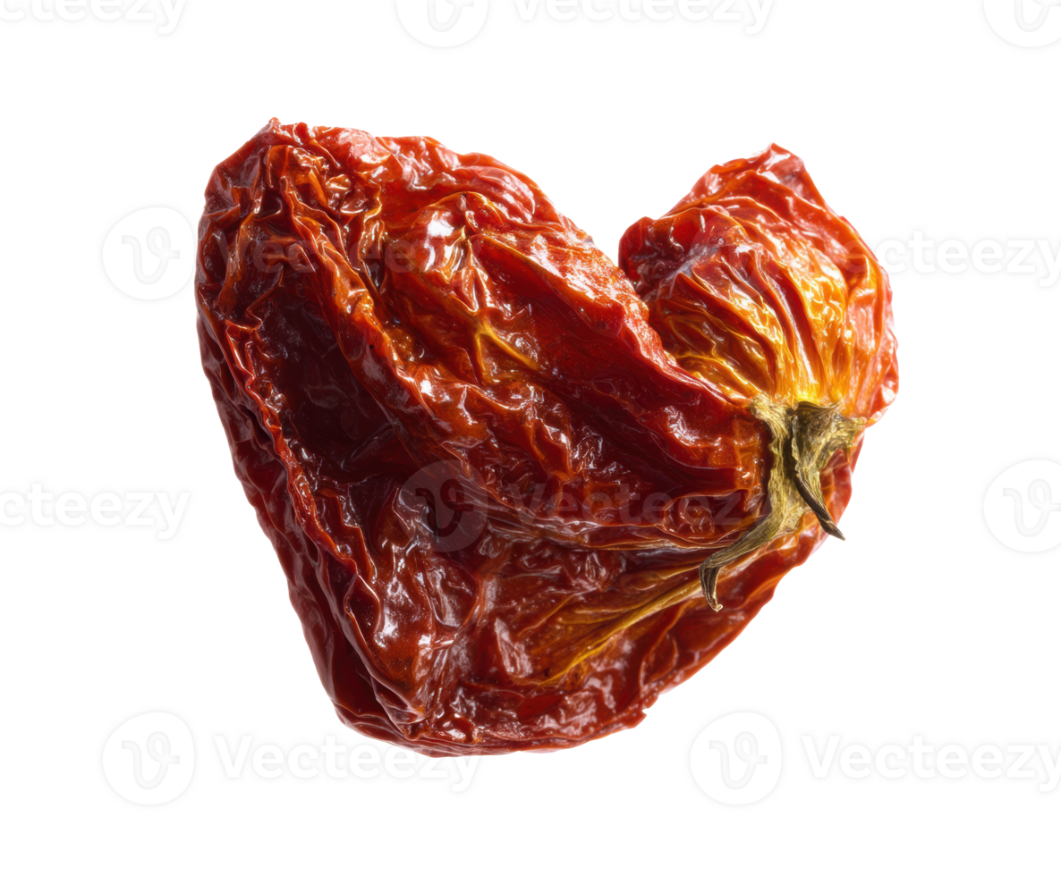 Dried tomato heart shape for culinary presentation and decoration png