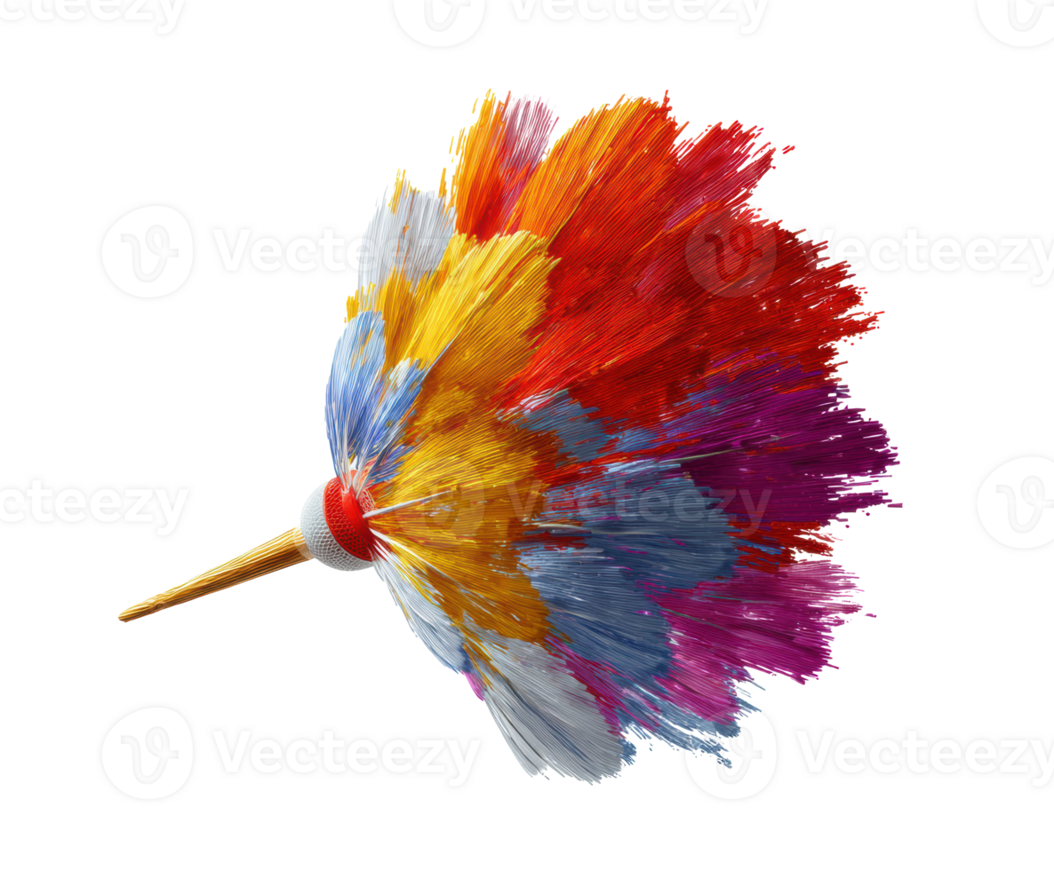 Colorful feather duster design for home cleaning tasks png