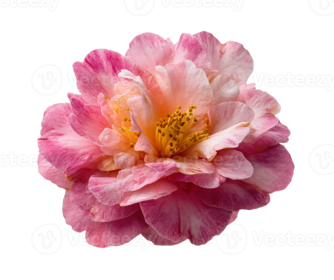 Camellia flower in pink and white for floral design projects png