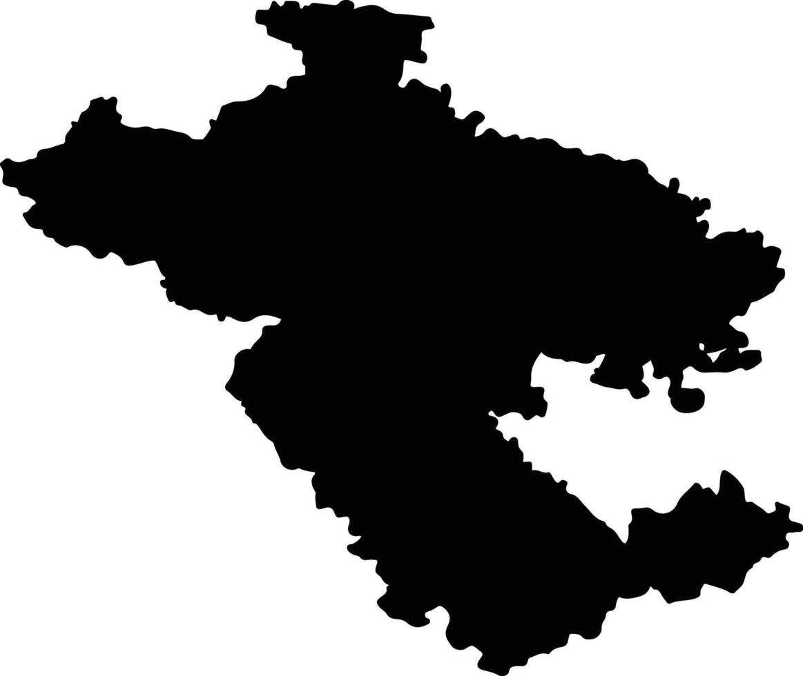 Ahmadnagar India silhouette map vector