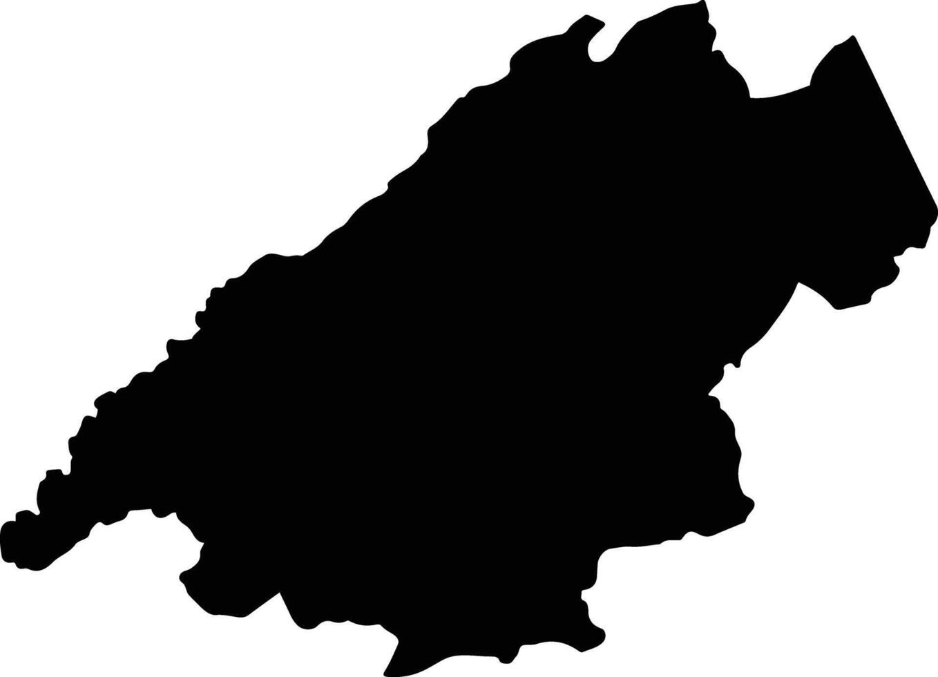 Ahafo Ano North Ghana silhouette map vector