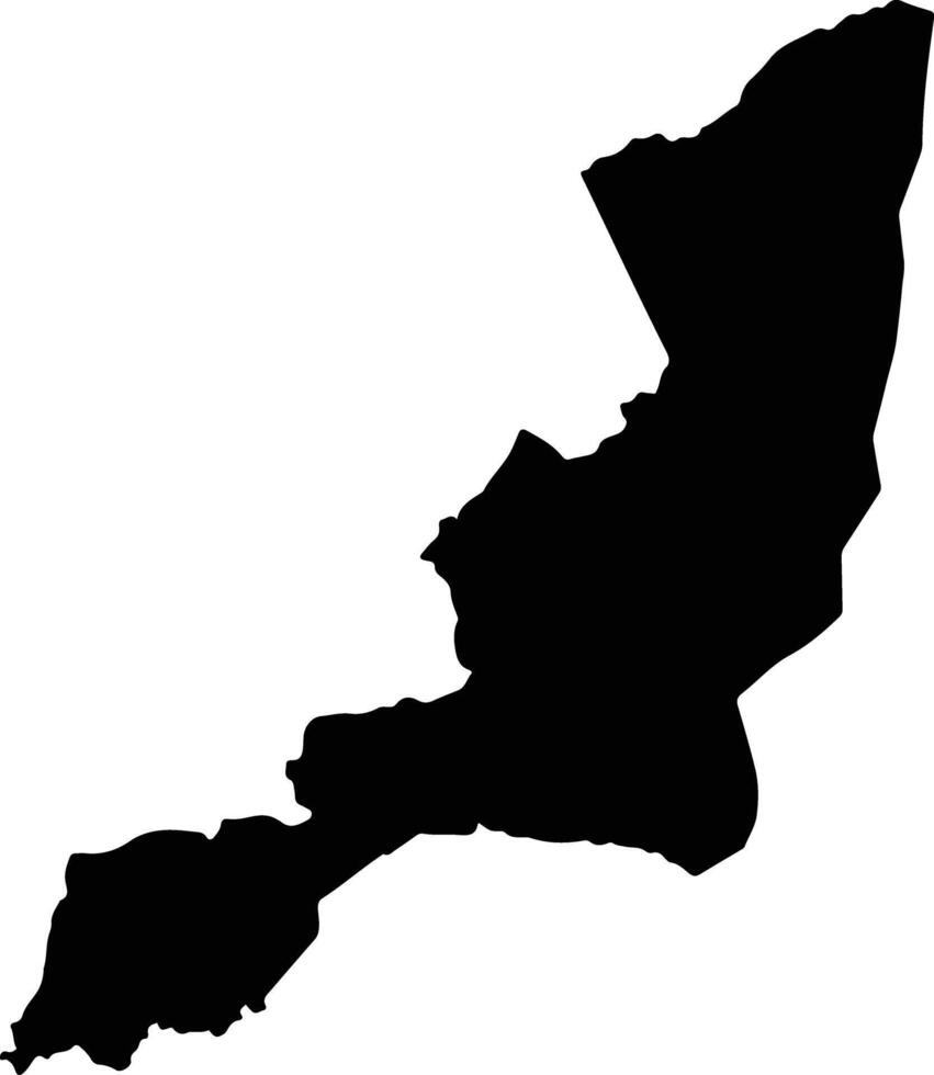 Ahafo Ano South West Ghana silhouette map vector