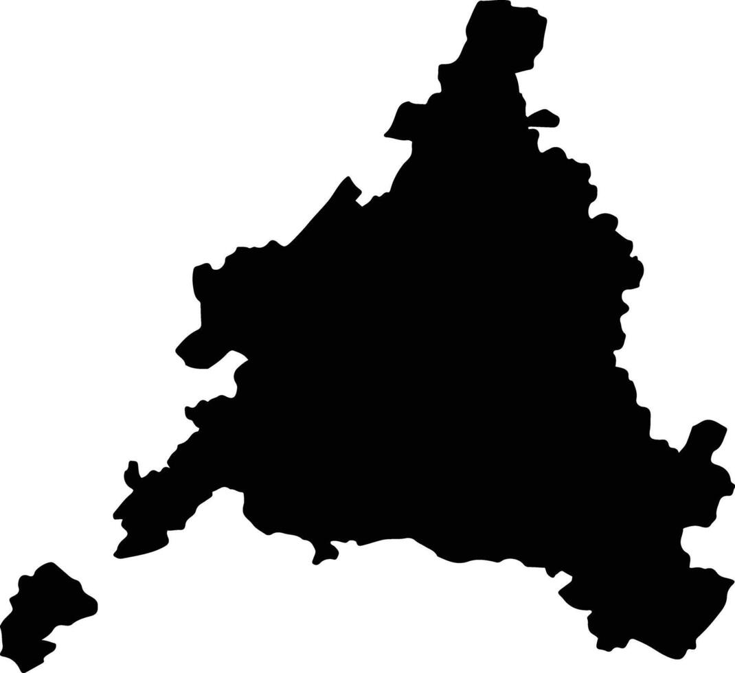 Ajmer India silhouette map vector