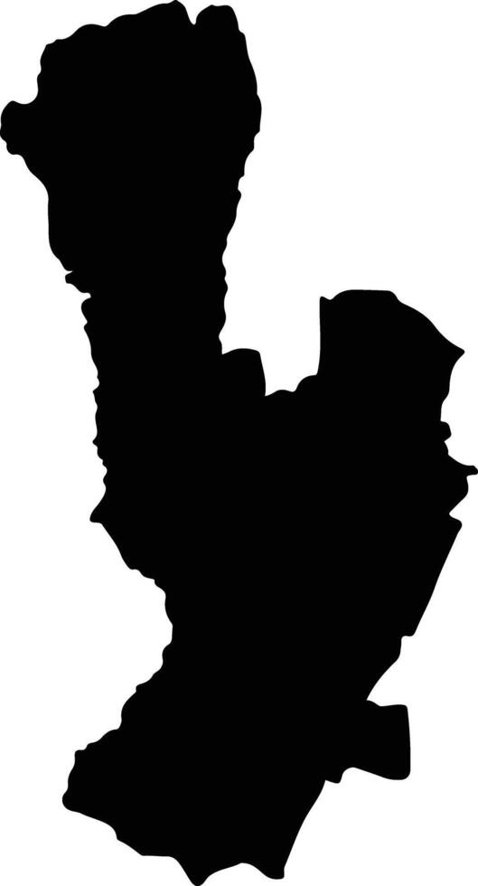 Akatsi South Ghana silhouette map vector