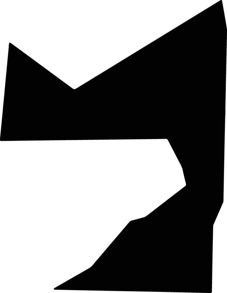 Akjoujt Mauritania silhouette map vector