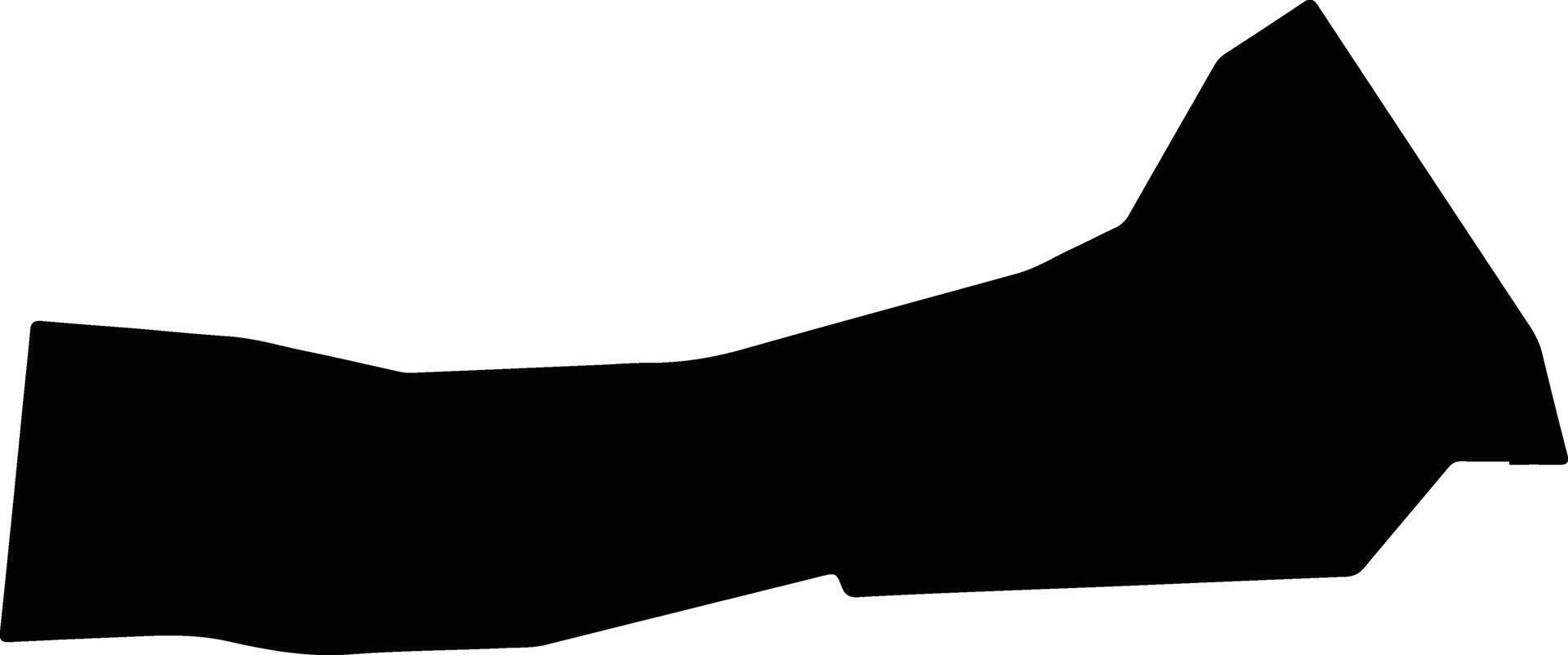 Akoko North East Nigeria silhouette map vector