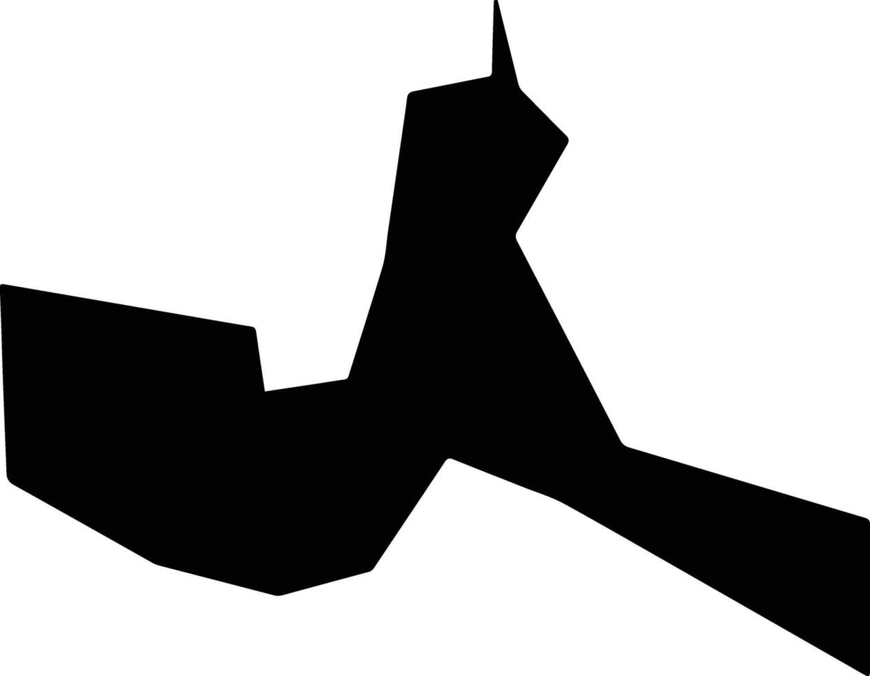 Al Mashannah Yemen silhouette map vector