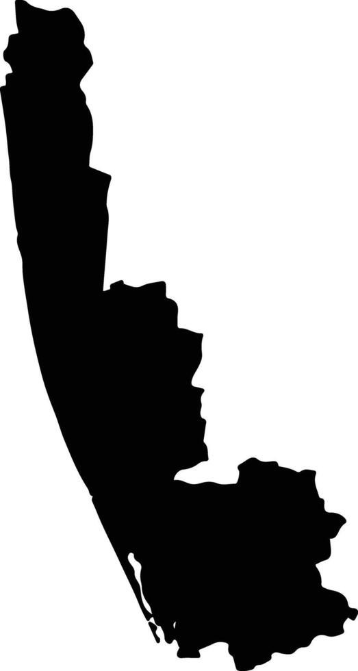 Alappuzha India silhouette map vector