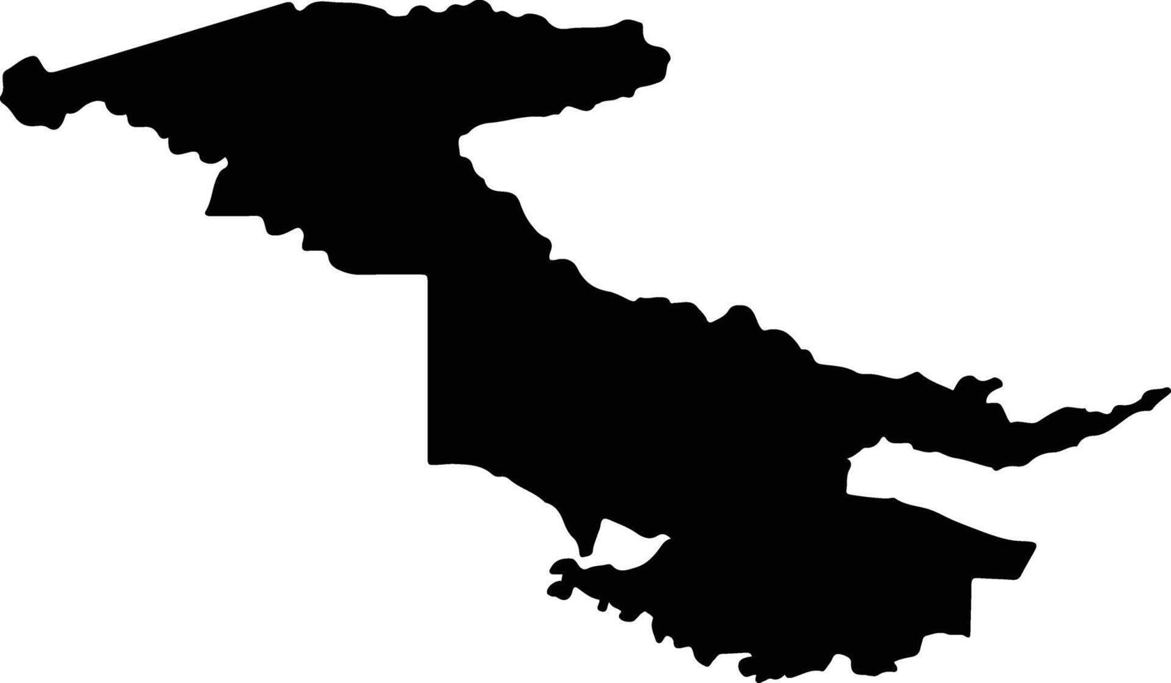 Alotau District Papua New Guinea silhouette map vector