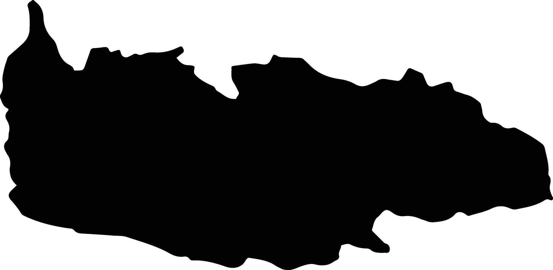Arrondissement de Bainet Haiti silhouette map vector