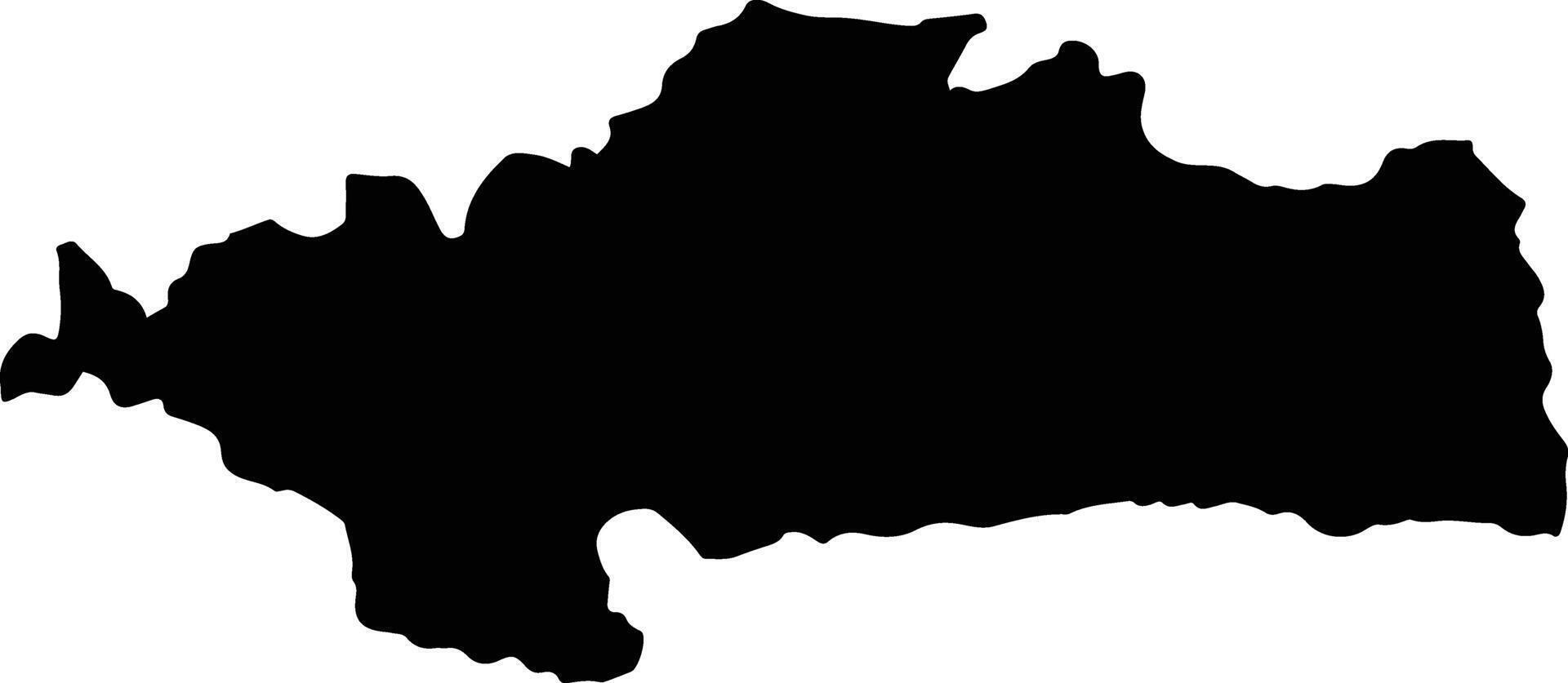 Arrondissement de Jacmel Haiti silhouette map vector