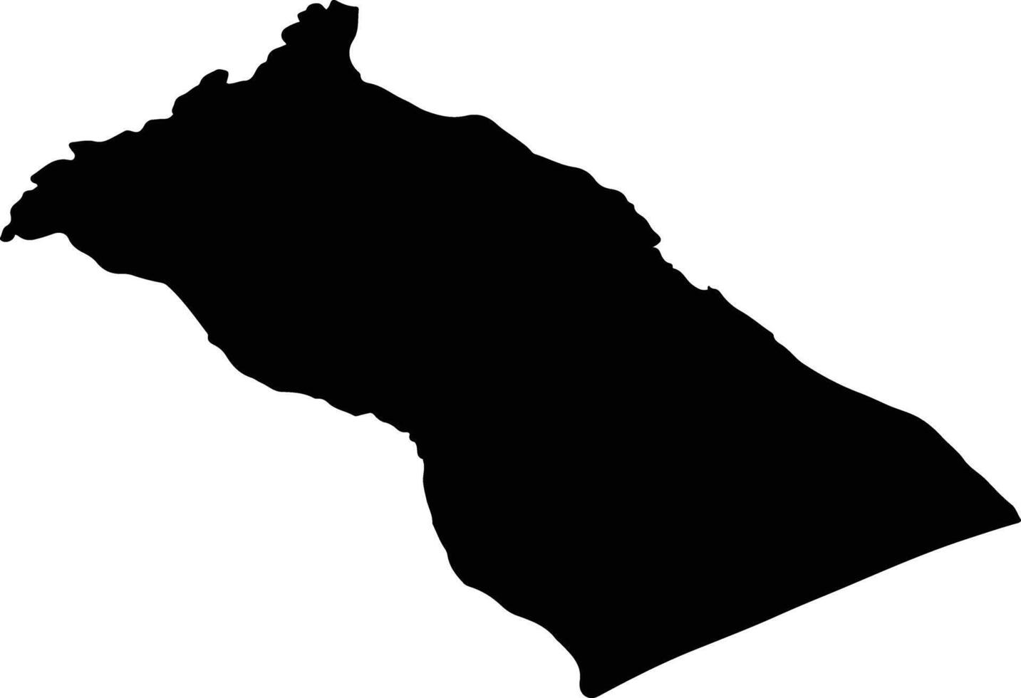 Ashburton District New Zealand silhouette map vector