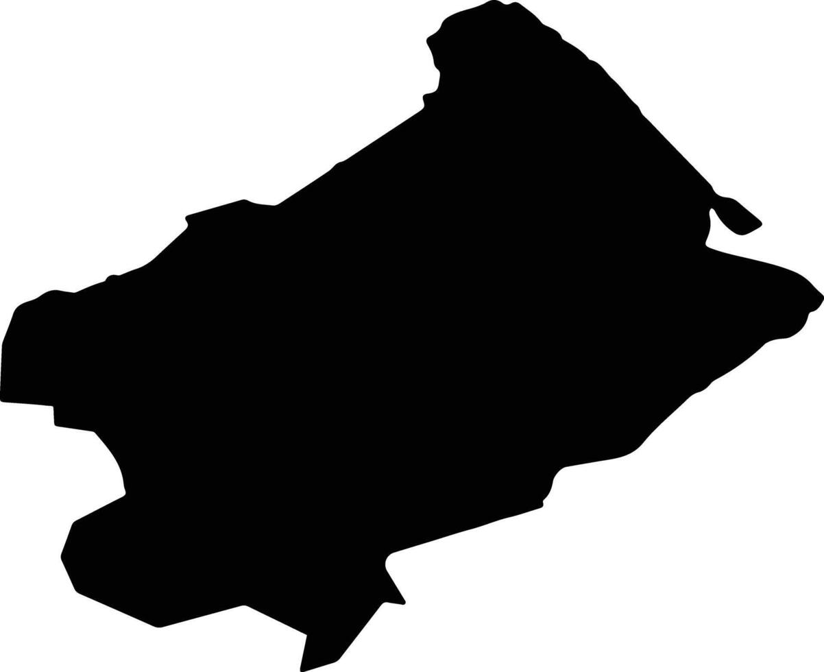 Asht District Tajikistan silhouette map vector