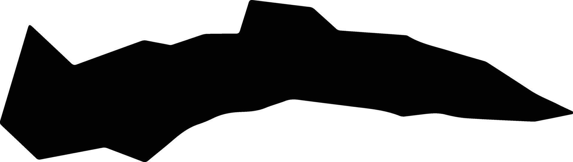 Au Tabor Hill Saint Lucia silhouette map vector