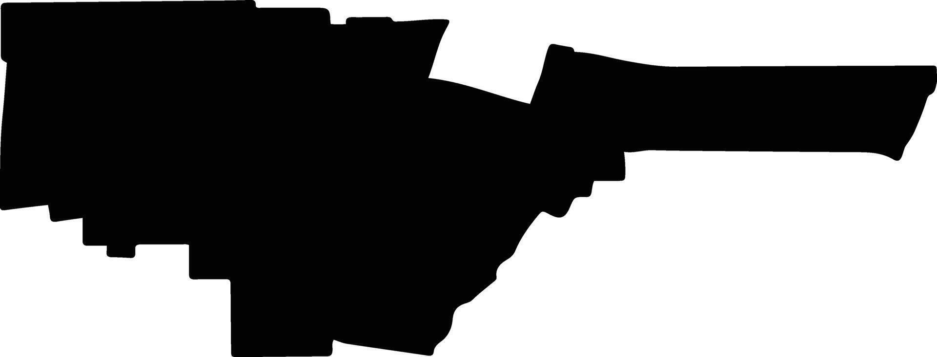 Bacalar Mexico silhouette map vector