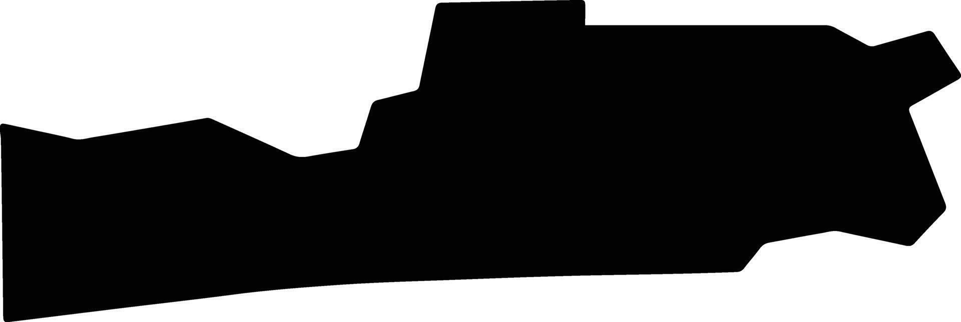 Badagry Nigeria silhouette map vector
