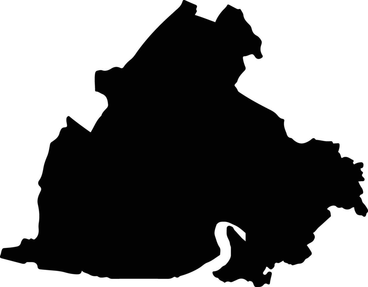 Bang Pakong Thailand silhouette map vector