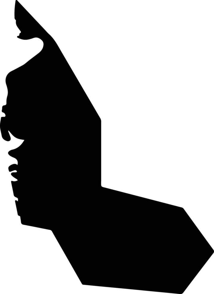 Bangar Brunei silhouette map vector